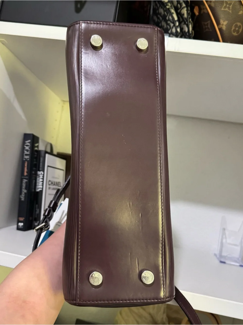 Louis Vuitton Structured Satchel in Dark plum
